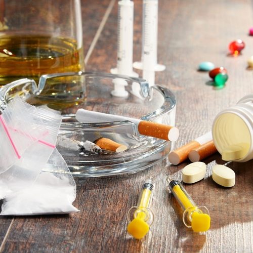 Variety of addictive substances, including alcohol, cigarettes and drugs